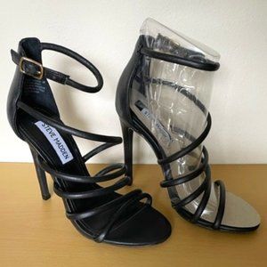 Steve Madden 'Twist' Womens Sandals - Stiletto Heel - Black - Size 5